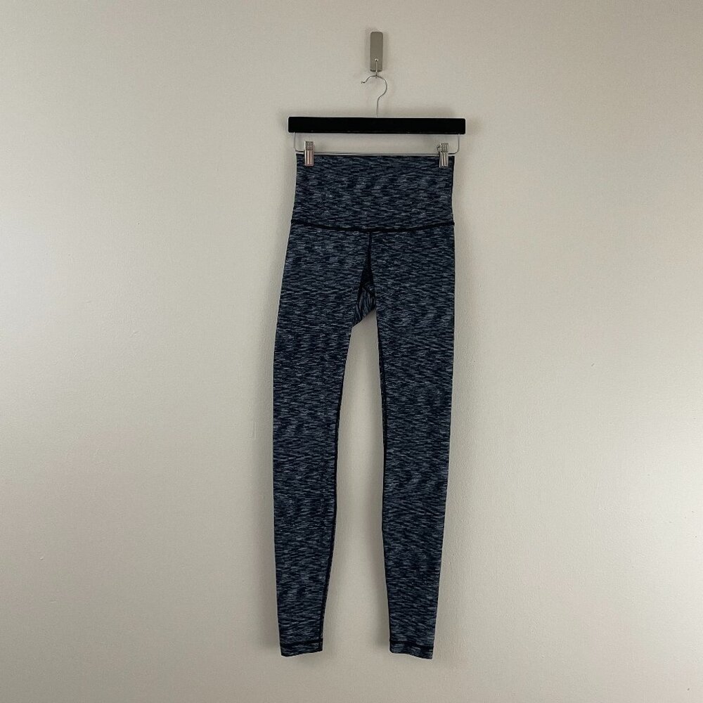 Lululemon Wunder Under Hi-Rise Pant Dramatic Static Black White Size 6